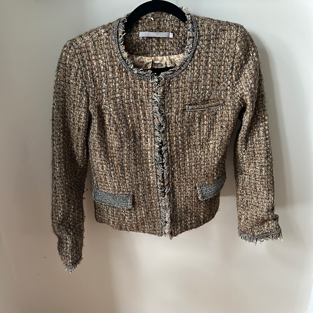 Animale Tweed Embellished Blazer Jacket Size 36
